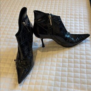 Dior Black patent leather booties 37.5/7.5